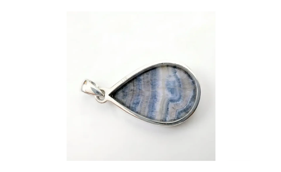 Pendentif Scheelite Bleue Naturelle – Argent 925 - Calme Mental & Clarté Intérieure