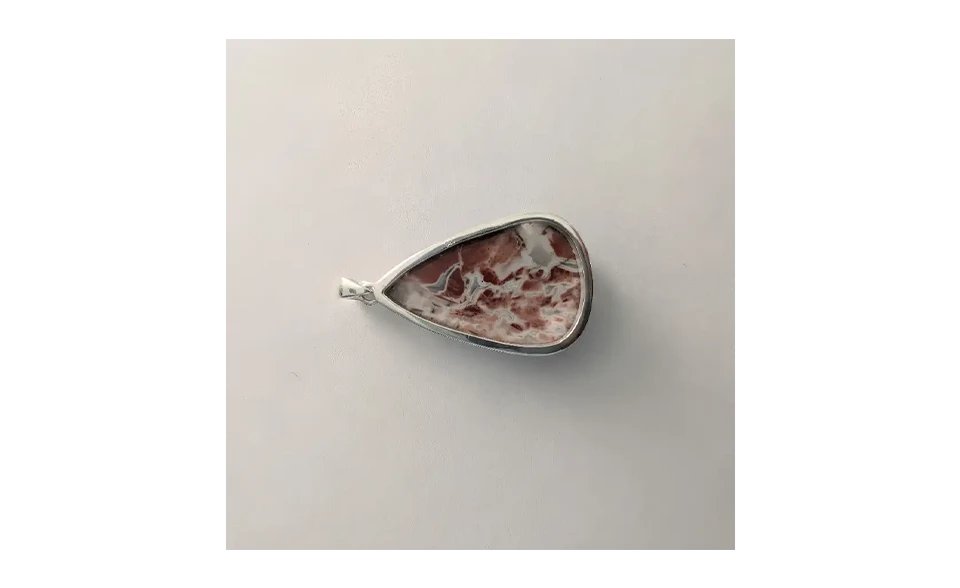 Pendentif Fancy Jaspe Naturel – Argent 925 - Équilibre, Joie & Harmonie