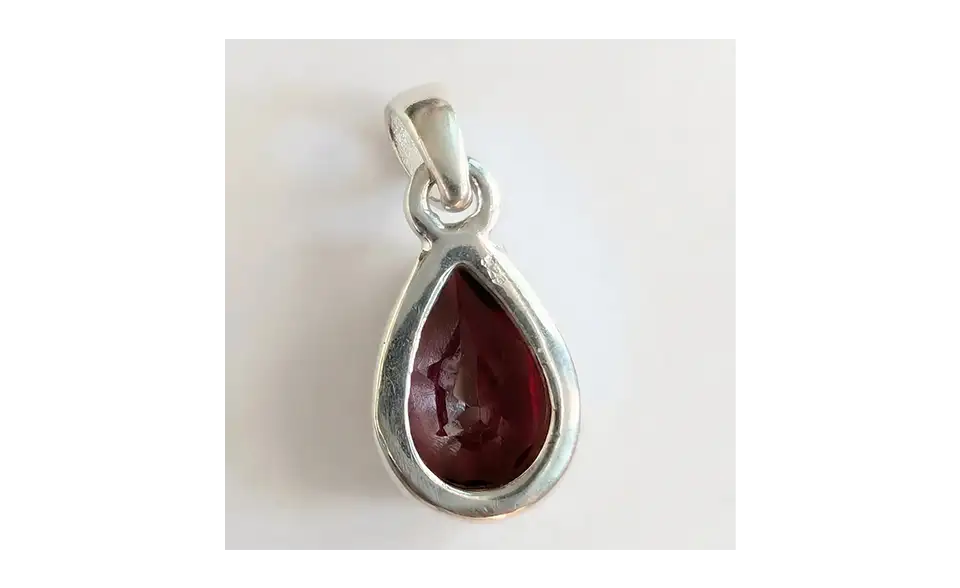 Pendentif Grenat Naturel – Argent 925 - Énergie, Passion & Force Intérieure