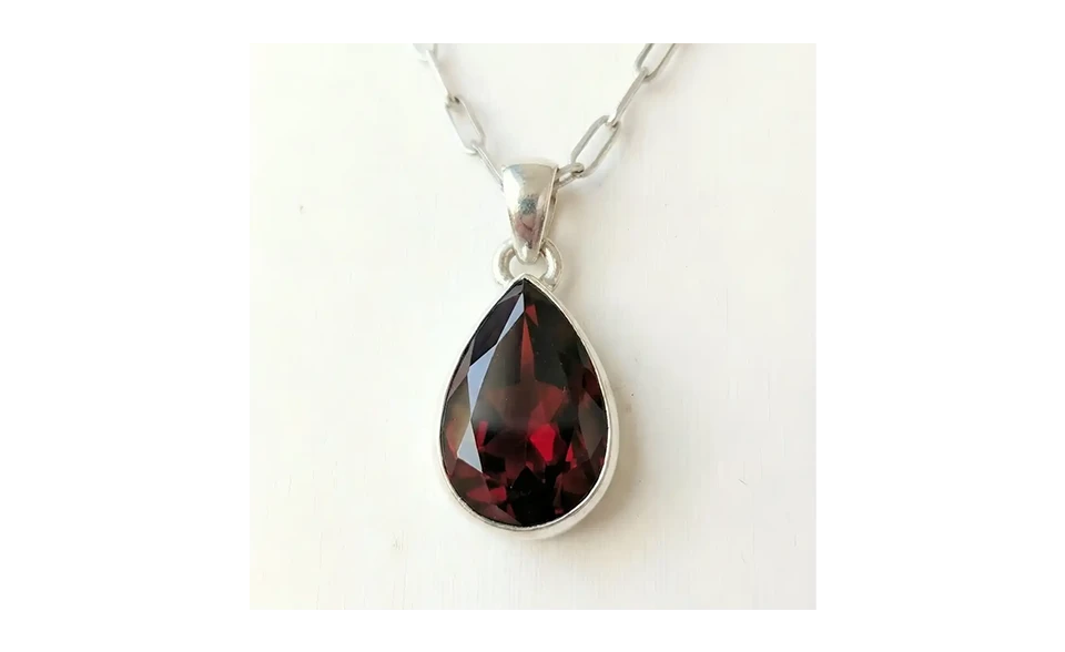 Pendentif Grenat Naturel – Argent 925 - Énergie, Passion & Force Intérieure