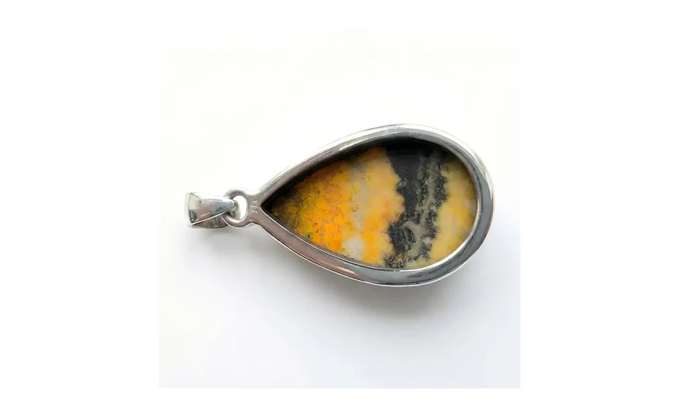 Pendentif Jaspe Bourdon Naturel – Argent 925 - Force, Vitalité & Confiance