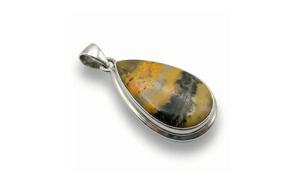 Pendentif Jaspe Bourdon Naturel – Argent 925 - Force, Vitalité & Confiance