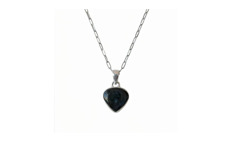 Pendentif Spectrolite Naturelle en Argent 925 - Energie, Protection et Equilibre