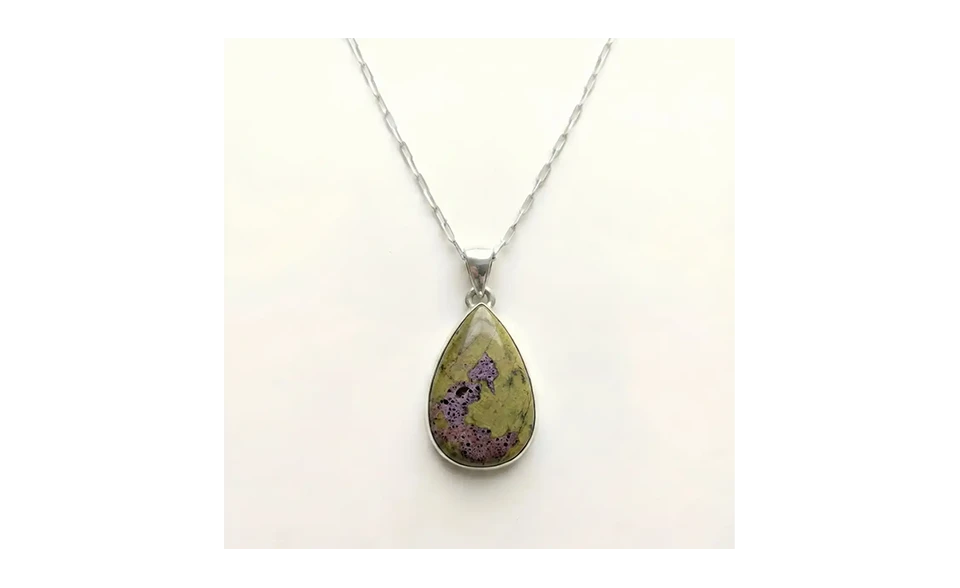 Pendentif Atlantisite Naturelle en Argent 925 - Energie, Sérénité et Protection