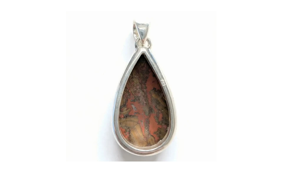 Pendentif Agate Veinée Naturelle en Argent 925- Equilibre, Stabilité et Harmonie