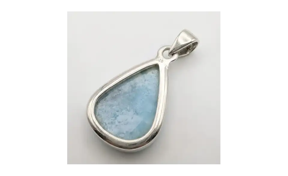 Pendentif Larimar Naturel en Argent 925 -Sérénité, Calme et Harmonie Intérieure