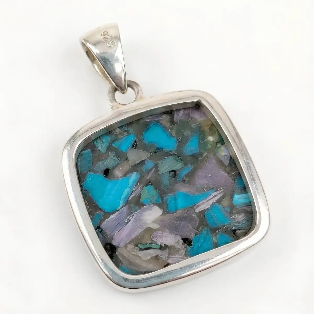 Pendentif Chrysocolle Naturelle en Argent 925 – Apaisement, Communication et Harmonie