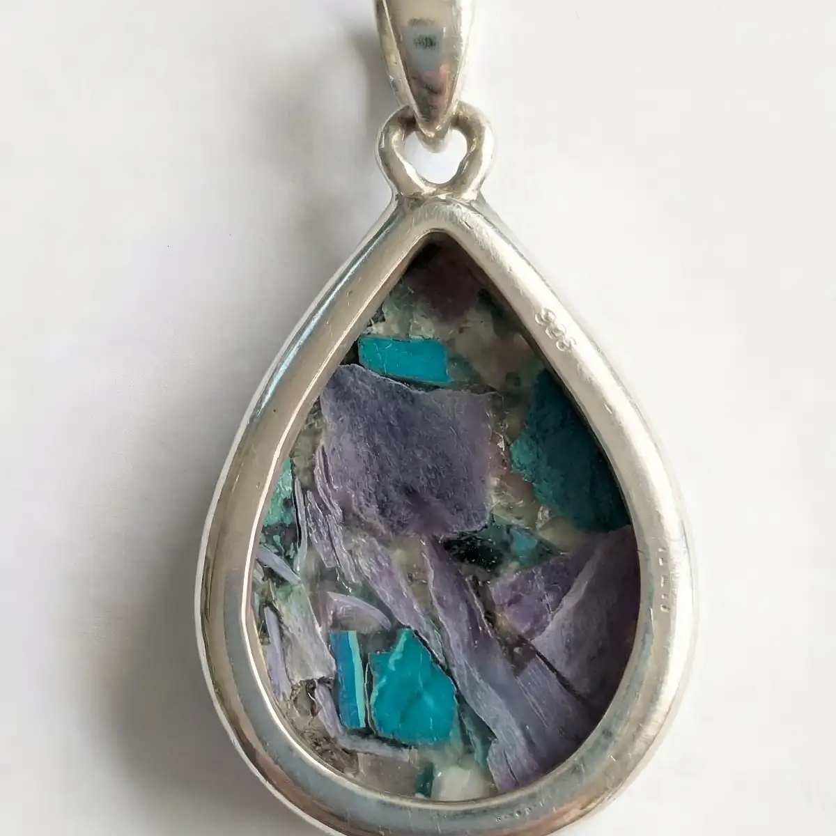 Pendentif Chrysocolle Naturelle en Argent 925 – Énergie Apaisante et Harmonie Intérieure