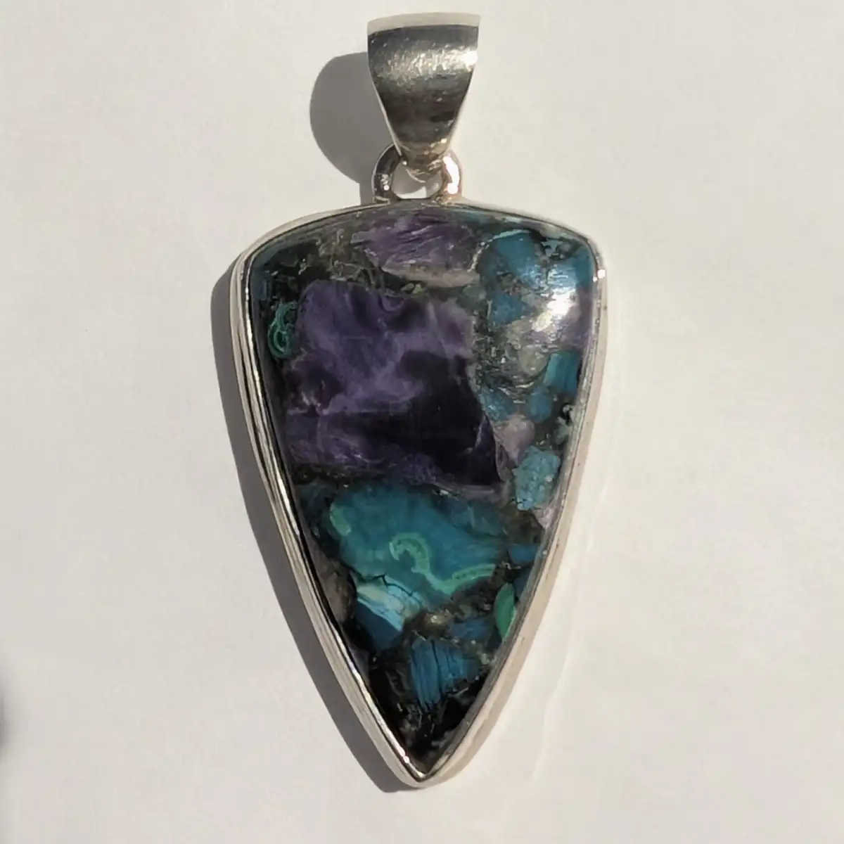 Pendentif Chrysocolle Naturelle en Argent 925 – Douceur Émotionnelle et Expression Authentique