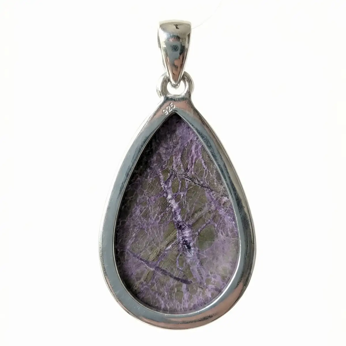 Pendentif Variscite & Purpurite Naturelles en Argent 925 – Équilibre Émotionnel et Force Intérieure