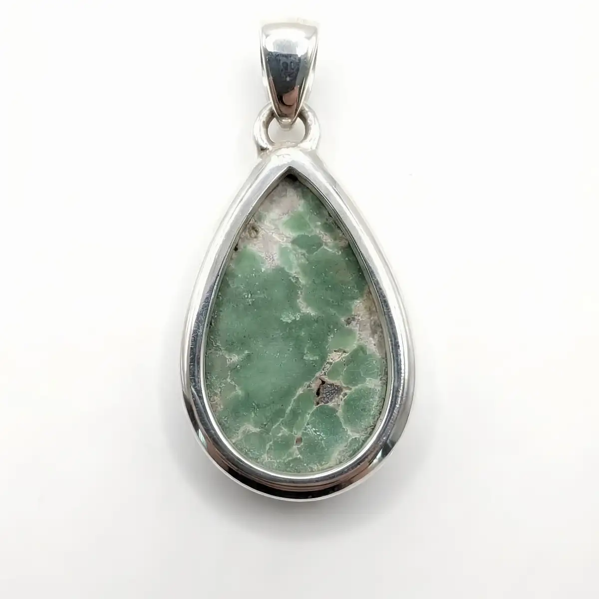 Pendentif Variscite Naturelle en Argent 925 – Apaisement Émotionnel et Harmonie Intérieure