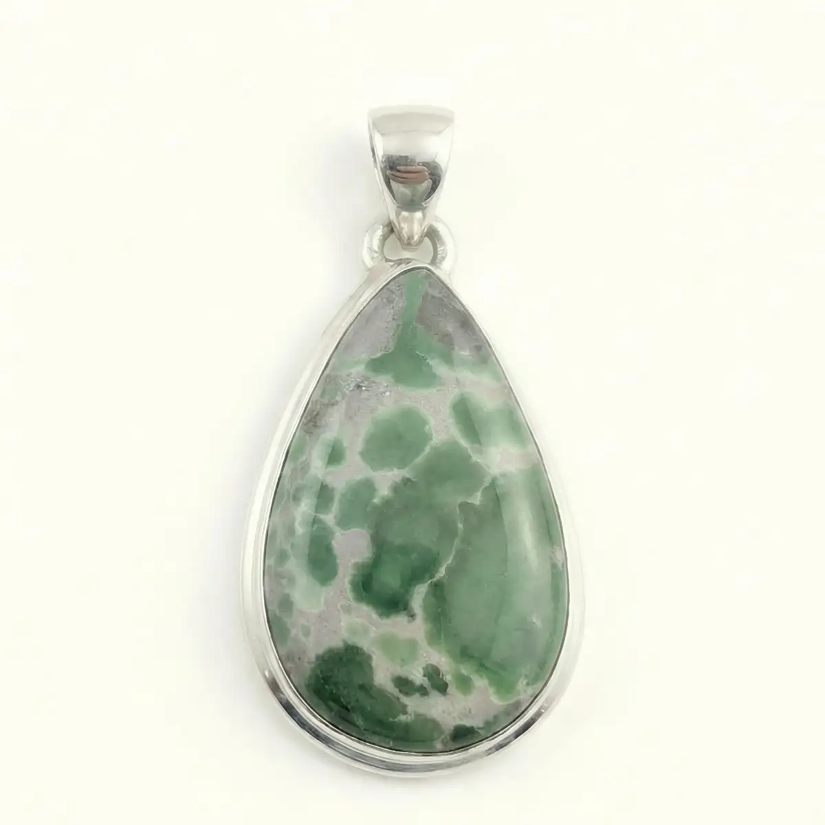 Pendentif Variscite Naturelle en Argent 925 – Apaisement Émotionnel et Harmonie Intérieure